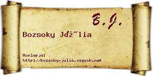 Bozsoky Júlia névjegykártya